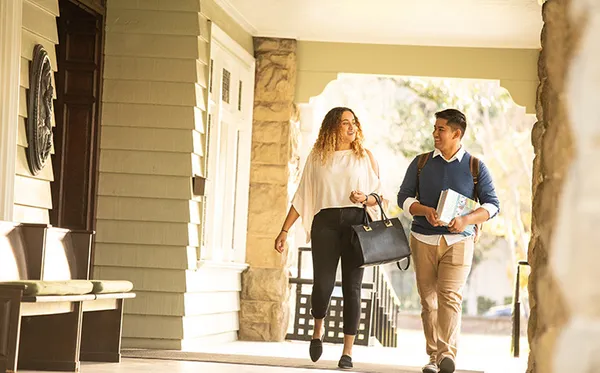 Two students walking