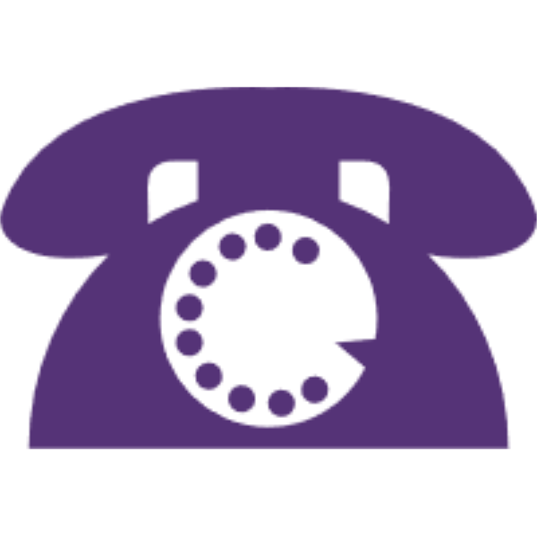 An icon of an old purple rotary phone.