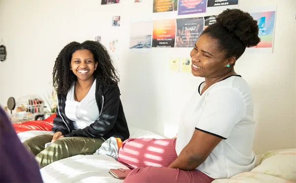 Two students at the Chalon Residence Hall.