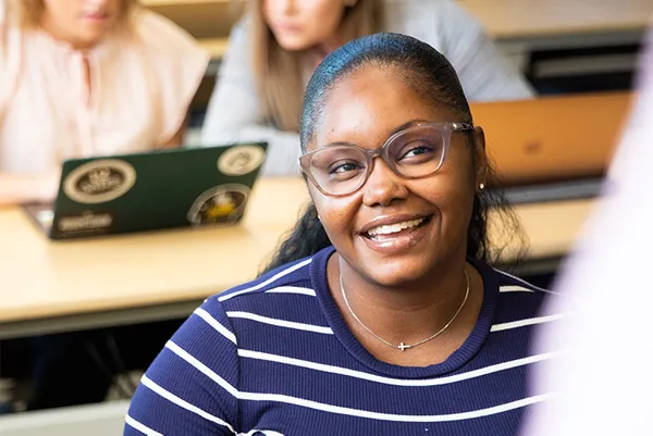 Mount student at a class in session.